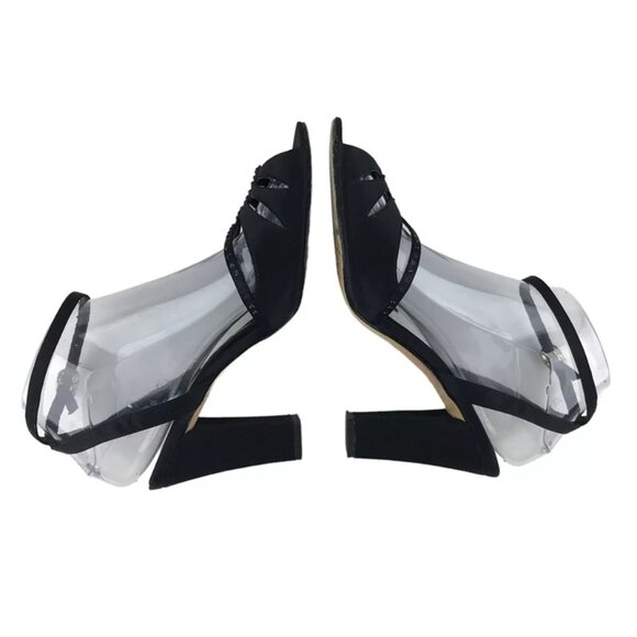 Nina Womens Black Firenze LS Luster Adjustable Block‎ Slingback Heel Size US 8M - Picture 6 of 10